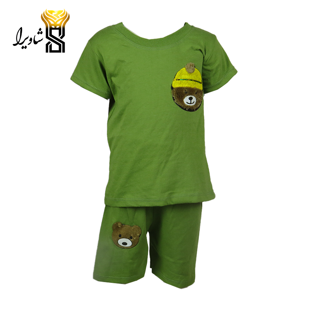 ست نیشرت شلوارک خرس تاجدار