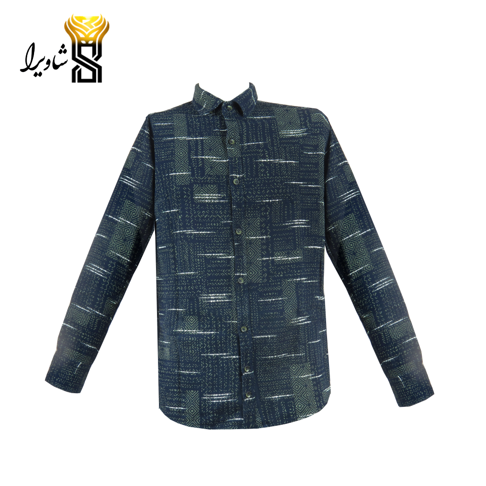 پیراهن مردانه مدل کنفی خط دار هندسی کد ۵۰۰۱_۱۰۰