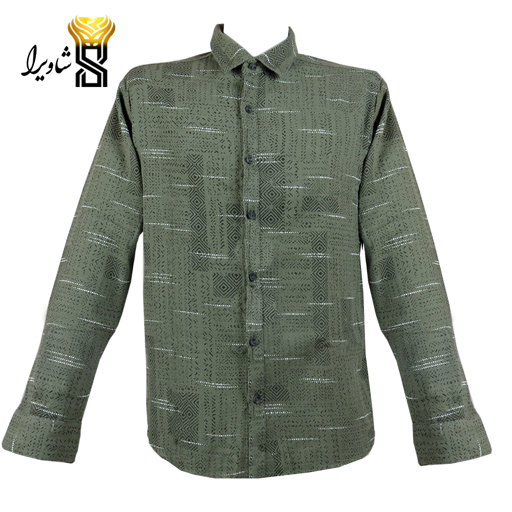 پیراهن مردانه مدل کنفی خط دار هندسی کد ۵۰۰۱_۱۰۰