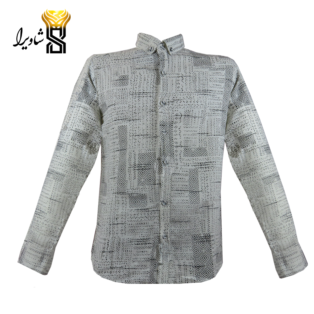 پیراهن مردانه مدل کنفی خط دار هندسی کد ۵۰۰۱_۱۰۰