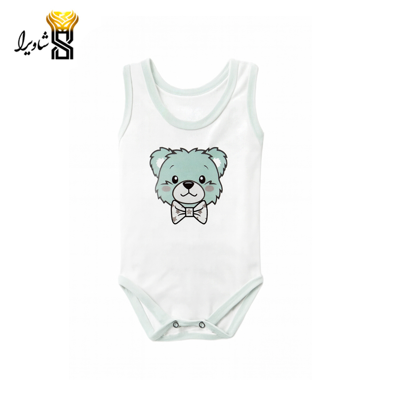 رکابی زیر دکمه مدل تک خرس ۱۰۰٪ پنبه سایز یک