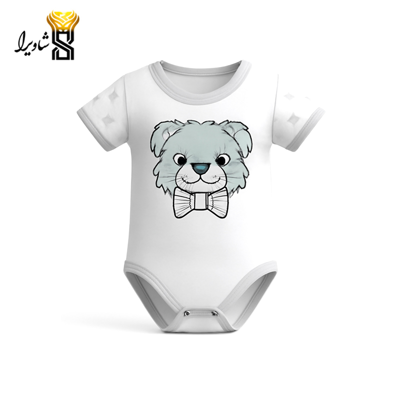 بلوز آستین کوتاه زیر دکمه مدل تک خرس ۱۰۰٪ پنبه سایز یک