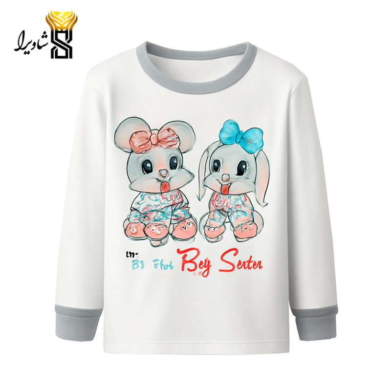 بلوز آستین بلند مدل خرگوش و موش ۱۰۰٪ پنبه سایز یک