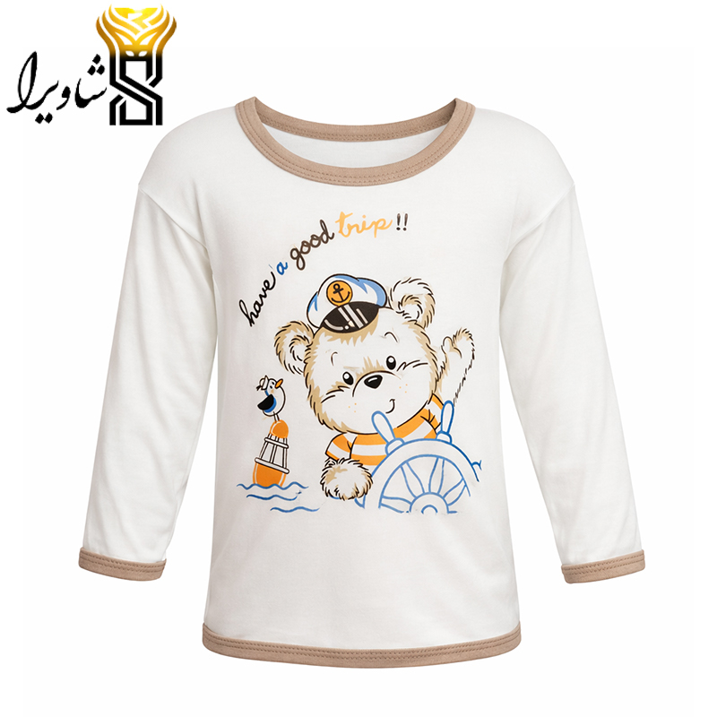 بلوز آستین بلند مدل خرس ناخدا ۱۰۰٪ پنبه سایز سه