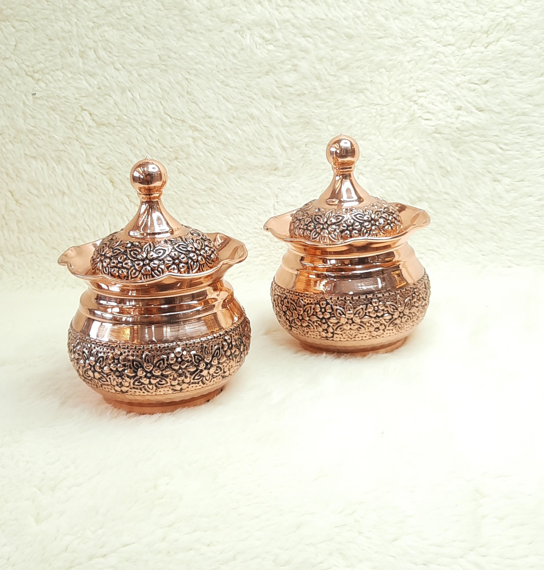 قندان مسی کار شده