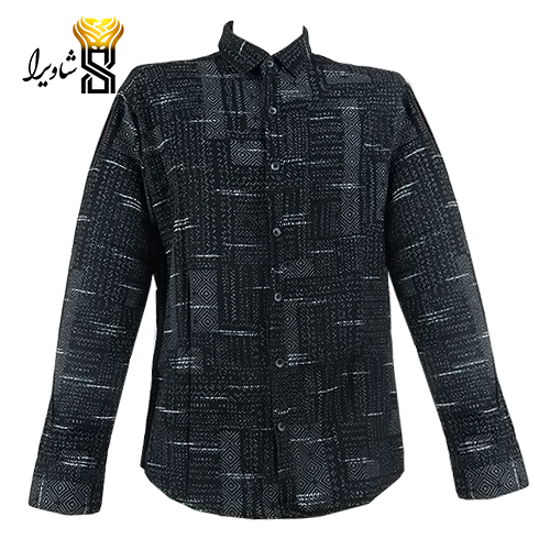 تصویر از پیراهن مردانه مدل کنفی خط دار هندسی کد ۵۰۰۱_۱۰۰
