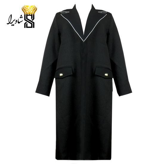 تصویر از مانتو بزیاق مغزی دوزی شده مدل یقه انگلیسی کد 722