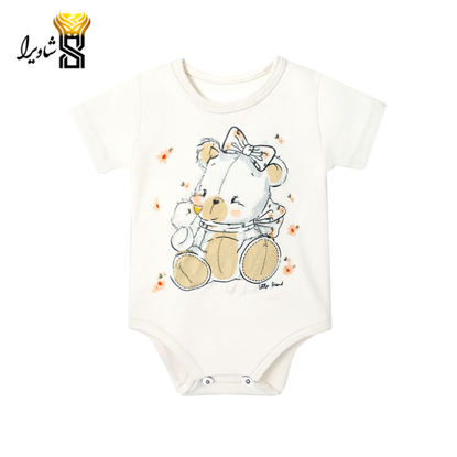 تصویر از بلوز آستین کوتاه زیر دکمه مدل خرس و جوجه ۱۰۰٪ پنبه سایز یک